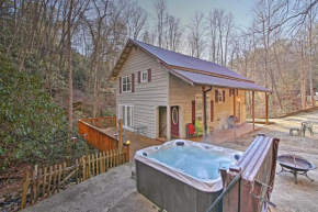 Bryson City Cottage with Hot Tub and Waterfall Views!